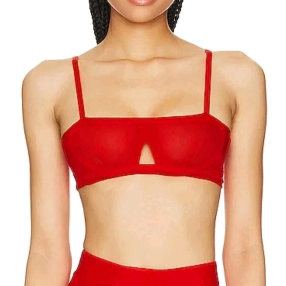 NWT Free People | Intimates & Sleepwear Andi Square Neck Seamless Sheer RED ♥️♥